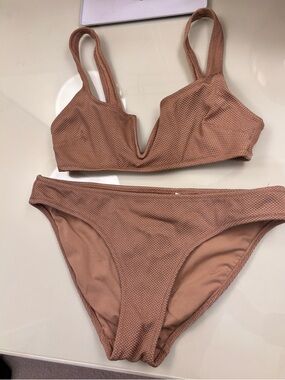 Aerie Brown Crinkle Bikini